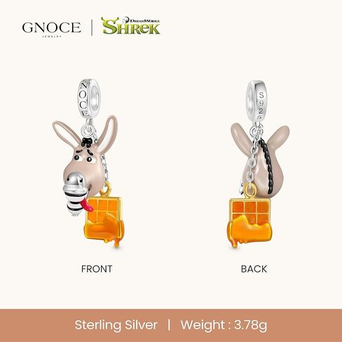 GNOCE Shrek Donkey Waffles Pendant Dangle Charm Bracelet for Women, S925 Sterling Silver Dangle Charms for Women Wife, Valentine‘s Day, Mother’s Day Jewelry in Saudi Arabia