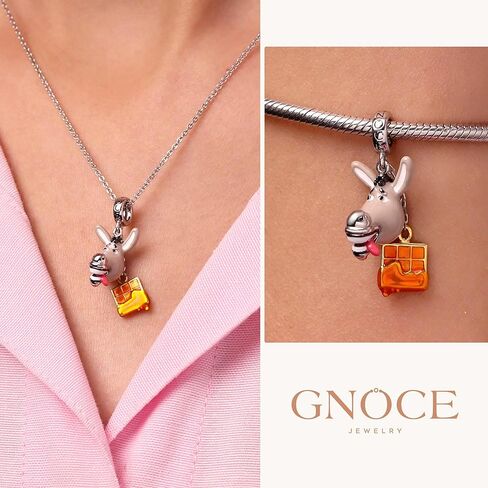 GNOCE Shrek Donkey Waffles Pendant Dangle Charm Bracelet for Women, S925 Sterling Silver Dangle Charms for Women Wife, Valentine‘s Day, Mother’s Day Jewelry in Saudi Arabia