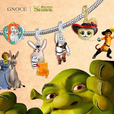 GNOCE Shrek Donkey Waffles Pendant Dangle Charm Bracelet for Women, S925 Sterling Silver Dangle Charms for Women Wife, Valentine‘s Day, Mother’s Day Jewelry in Saudi Arabia
