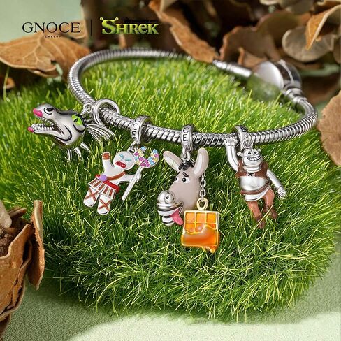 GNOCE Shrek Donkey Waffles Pendant Dangle Charm Bracelet for Women, S925 Sterling Silver Dangle Charms for Women Wife, Valentine‘s Day, Mother’s Day Jewelry in Saudi Arabia