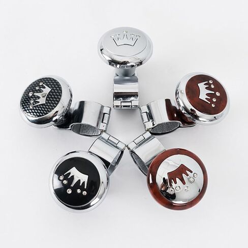 مقبض قوة السيارة العالمي للسيارة القيادة المقبض الدوار Chrome ، ABS Finish Suicide Knob Booster Ball لمعظم السيارات ، مقبض المقود Universal Fit Non-Slip in Saudi Arabia