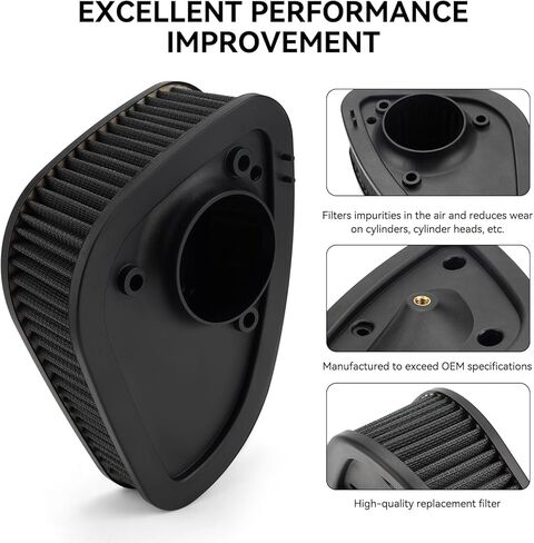 JERBOR Upgraded Motorcycle High Flow Air Filter Air Cleaner Powerful Engine Protection for 2017-2023 Harley Touring Road King Street Glide Tri Glide Ultra Electra Glide 2017-2024 HD 1717 29400212 in Saudi Arabia