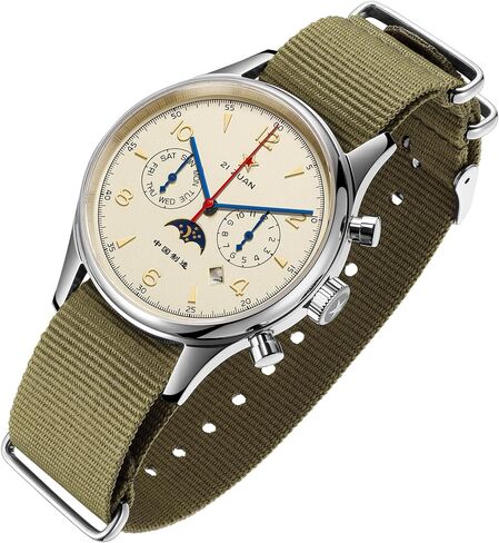Men's Classic Automatic Mechanical Wristwatch ST1654 Movement 24H-Hour Display Air Force Pilot Calendar Mens Watches in Saudi Arabia