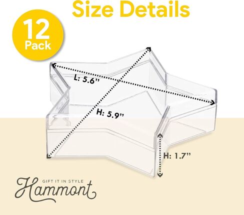 Hammont Acrylic Storage Joxes - سماع حاويات هدايا الحلوى - منظم ملحق الشعر - حاوية عرض بلاستيكية صغيرة | 4.2 "x4.1" x1.3 "(12 حزمة) in Saudi Arabia
