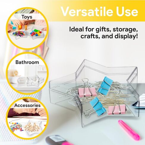 Hammont Acrylic Storage Joxes - سماع حاويات هدايا الحلوى - منظم ملحق الشعر - حاوية عرض بلاستيكية صغيرة | 4.2 "x4.1" x1.3 "(12 حزمة) in Saudi Arabia