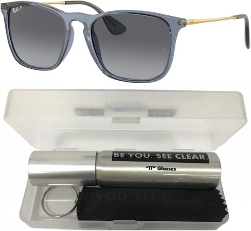 Ray-Ban RB4187 حزمة النظارات الشمسية: RB 4187 كريس 6592T3 كريس الرمادي الأزرق الرمادي و طق من النظارات in Saudi Arabia