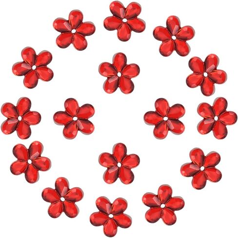 GORGECRAFT 300PCS Clear Flower Rhinestones 11mm Mini Flat Back Resin Flowers Gems Round Floral Charms Buttons Costume Embellishments for Scrapbooking Cell Phone Case Jewelry Making Hair Decoration in Saudi Arabia