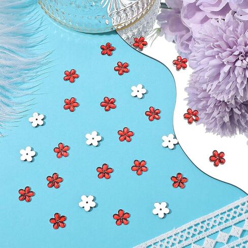 GORGECRAFT 300PCS Clear Flower Rhinestones 11mm Mini Flat Back Resin Flowers Gems Round Floral Charms Buttons Costume Embellishments for Scrapbooking Cell Phone Case Jewelry Making Hair Decoration in Saudi Arabia