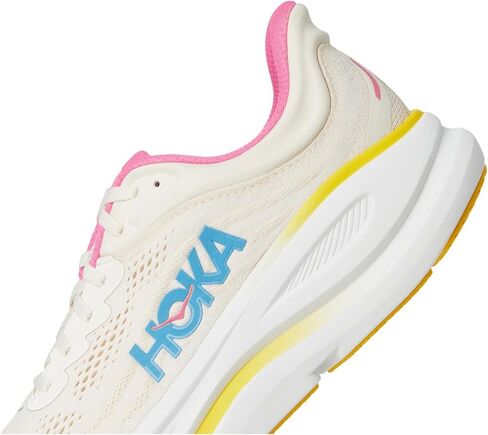 Hoka Men's Bondi 8 Sneaker, Stardust/Lettuce, 9 in Saudi Arabia