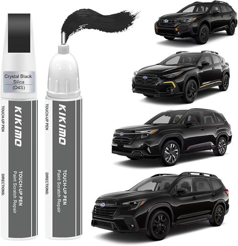 KIKIMO for Subaru Touch Up Paint(Crystal Black Silica(D4S)), Car Paint Repair Kit for Subaru, 2 In 1 Scratches Repair with Pen Tip and Brush, Color-Matched for Quick & Easy Fix in Kuwait