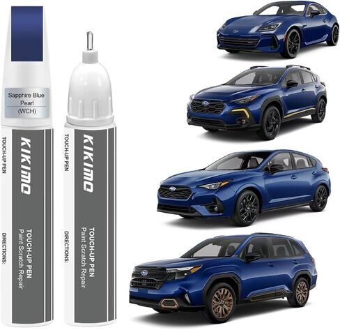 KIKIMO for Subaru Touch Up Paint(Crystal Black Silica(D4S)), Car Paint Repair Kit for Subaru, 2 In 1 Scratches Repair with Pen Tip and Brush, Color-Matched for Quick & Easy Fix in Kuwait