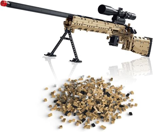 نموذج مكعبات بناء Amplelife - 1589 قطعة مجموعة نماذج بندقية هجومية لهواة جمع الهوايات العسكرية البالغين والأطفال من عمر 8 سنوات فما فوق، إطلاق كهربائي P90 لهدايا عيد الهالوين وعيد الميلاد in Kuwait