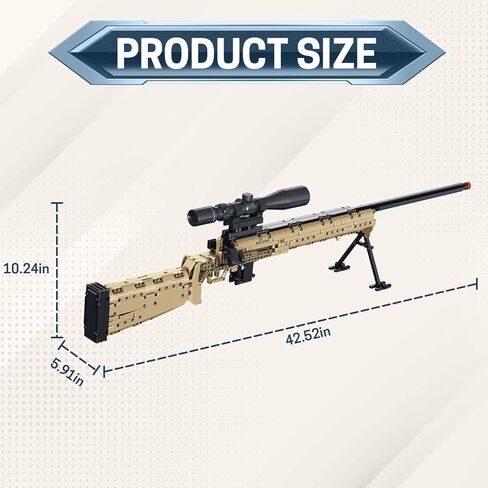 نموذج مكعبات بناء Amplelife - 1589 قطعة مجموعة نماذج بندقية هجومية لهواة جمع الهوايات العسكرية البالغين والأطفال من عمر 8 سنوات فما فوق، إطلاق كهربائي P90 لهدايا عيد الهالوين وعيد الميلاد in Kuwait