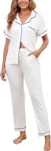 نساء Pajama مجموعة ناعمة PJS Sleeve Sleeve Short in Kuwait