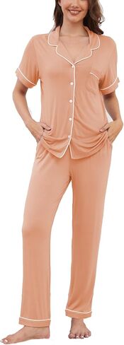 نساء Pajama مجموعة ناعمة PJS Sleeve Sleeve Short in Kuwait