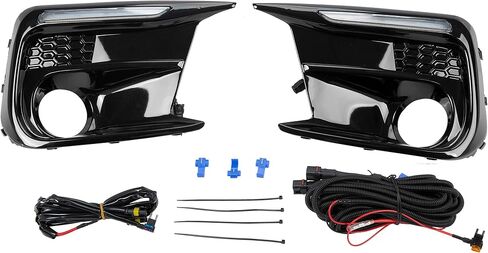 HECASA Fog Light Bezel w/Sequential LED Compatible with 2018-2020 Subaru WRX STI Replacement for 57731VA380 57731VA390 Fog Lamp Trim Cover W/White LED DRL Amber Turn Signal in Saudi Arabia