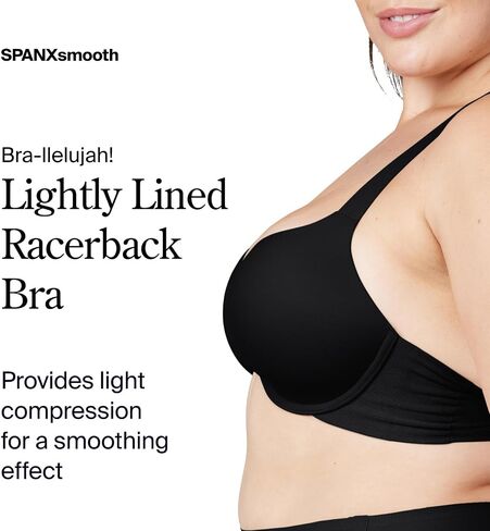 SPANX Bra-Llelujah حمالة صدر بظهر Racerback مبطنة بشكل خفيف - حمالة صدر مريحة بتغطية كاملة - حمالة صدر تي شيرت للاستخدام اليومي - حمالة صدر بإغلاق أمامي in Kuwait