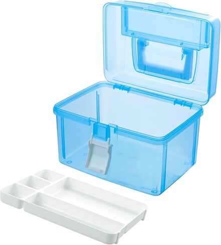MyGift 10 Inch First Aid Clear & Pink Bin with Removable Tray, Quick Access Lid Flap and Top Carrying Handle, Portable Emergency Kit, Medical Supply Travel Tote, Medicine Storage Box Container in Saudi Arabia