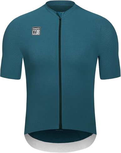 Santic Men's Cycling Jersey Short Sleeve Tops Pro Road Bike Shirt Full Zipper UPF 50+ Bicycle Jersey with Pockets in Saudi Arabia