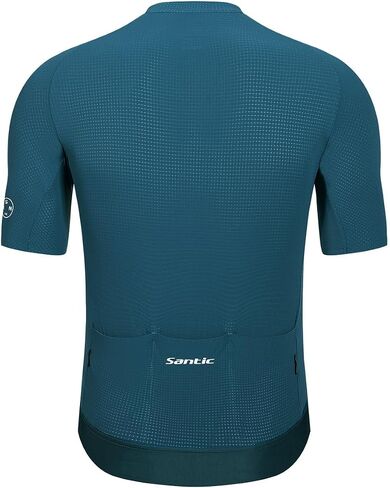 Santic Men's Cycling Jersey Short Sleeve Tops Pro Road Bike Shirt Full Zipper UPF 50+ Bicycle Jersey with Pockets in Saudi Arabia