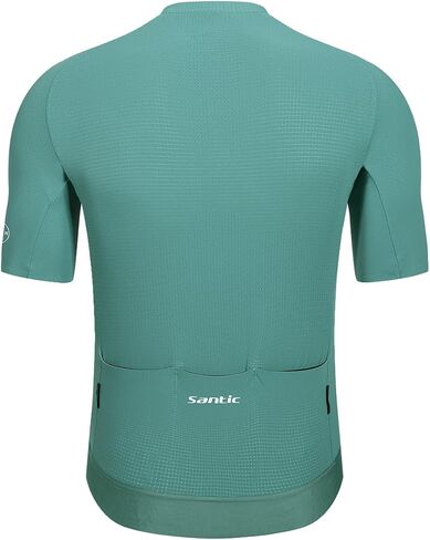 Santic Men's Cycling Jersey Short Sleeve Tops Pro Road Bike Shirt Full Zipper UPF 50+ Bicycle Jersey with Pockets in Saudi Arabia