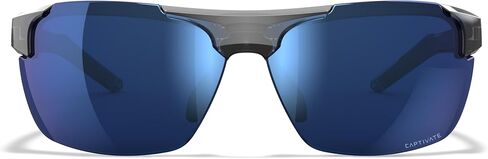 Wiley X WX Prime Sunglasses Safety Glasses for Men Shatterproof UV Eye Protection for Combat and Shooting Captivate Polarized Blue Mirror Lenses Gloss Crystal Grey Frames in Saudi Arabia