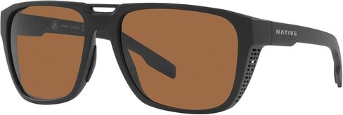 Native Man Sunglasses Matte Black Frame, Brown Lenses, 57MM in Kuwait
