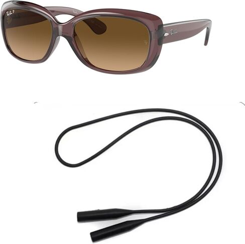 Ray-Ban RB4101 حزمة النظارات الشمسية: RB 4101 Jackie Ohh 6593M2 Jackie Ohh BR الظلام الشفاف ومقود السيليكون المضاد للانزلاق العالمي in Saudi Arabia