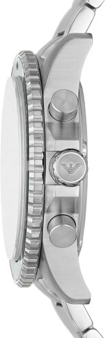 Emporio Armani Men's Chronograph Silver and Gold Two-Tone Stainless Steel Bracelet Watch (Model: AR11606) in Kuwait