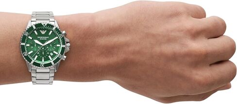 Emporio Armani Men's Chronograph Silver and Gold Two-Tone Stainless Steel Bracelet Watch (Model: AR11606) in Kuwait