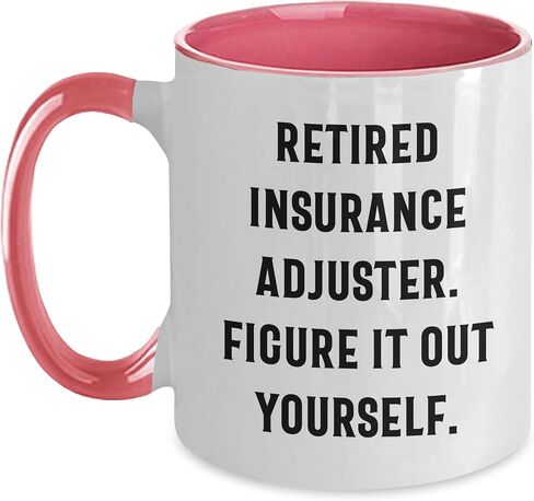 Insurance Adjuster Funny Gifts from Men to Friends, Two Tone Coffee Mug with Retired Insurance Adjuster Quote 'Figure It Out Yourself' for Christmas in Kuwait