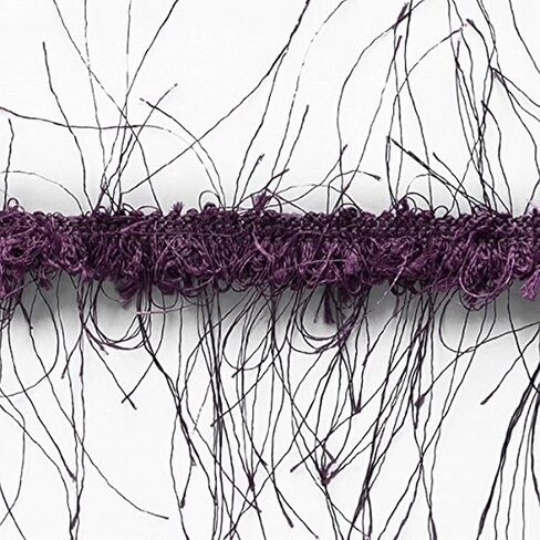 Trims by the Yard 5 Yards of Pippa Eyelash Fringe Trim, Yellow/Brick Red in Kuwait