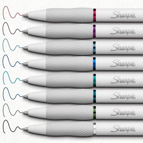 أقلام Sharpie S-Gel ، أقلام هلام برميل ، جسم بيرل أبيض ، نقطة متوسطة (0.7 مم) ، ألوان حبر جريئة ، 12 عددًا in Kuwait