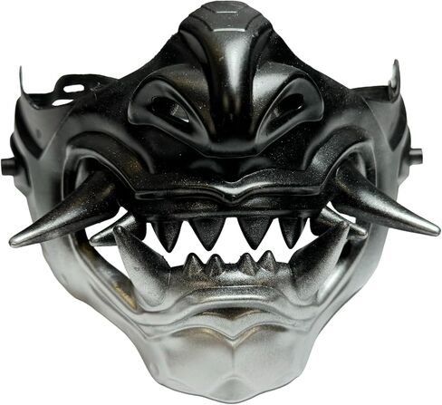 Monster Monster Hannya Mask Mask Demon Oni Samurai Half Face Shield (Black) ، حجم واحد يناسب أكثر ... in Kuwait