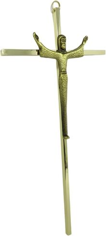 Needzo Catholic Home Decor, Gold Tone Risen Christ Crucifix Wall Hanging Decoration, House Warming Gift, 10 Inches in Saudi Arabia