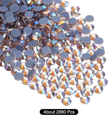 Meccanixity 2880 PCS Hotfix Rhinestones Flatback Crystal Glass Gems Rhinestones for Crafts Comply Diy Decoration (SS10 2.9mm ، اللون الأزرق البحري) in Kuwait