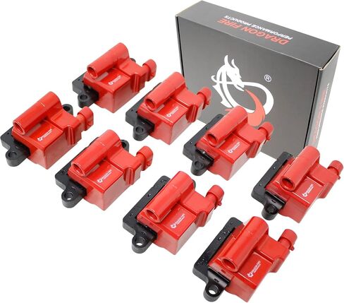 DRAGON FIRE PERFORMANCE Ignition Coil Power Pack Set Compatible With Escalade Silverado Avalanche Suburban Tahoe Sierra Yukon V8 99-09 REPLACES 82648 12558693 19418993 GN10298 D581 Oem Fit C271-DFx8 in Saudi Arabia