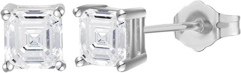 14K Gold LAB نمت معتمدة Asscher Asscher Stud أقراط .33-2.0 CTTW (F-G Color ، VS1-VS2 Clarity) in Kuwait