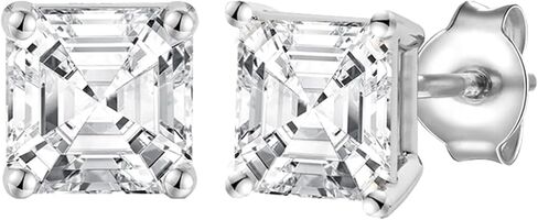 14K Gold LAB نمت معتمدة Asscher Asscher Stud أقراط .33-2.0 CTTW (F-G Color ، VS1-VS2 Clarity) in Kuwait
