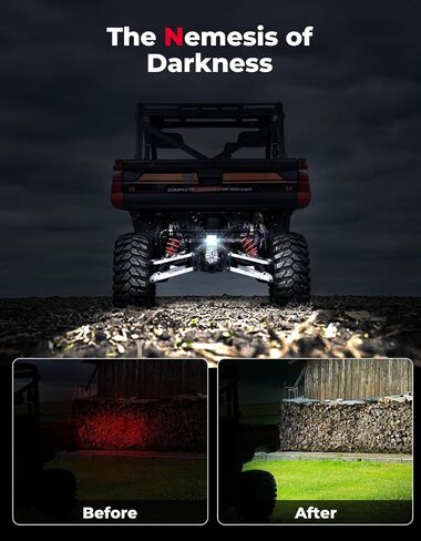مصباح احتياطي KEMIMOTO متوافق مع Ranger XP 1000، مجموعة إضاءة LED خلفية عكسية 27 وات سهلة التركيب متوافقة مع 2018-2024 Polaris Ranger 1000 XP/Ranger 1000 XP Crew، 4.2 × 4.2 بوصة in Saudi Arabia