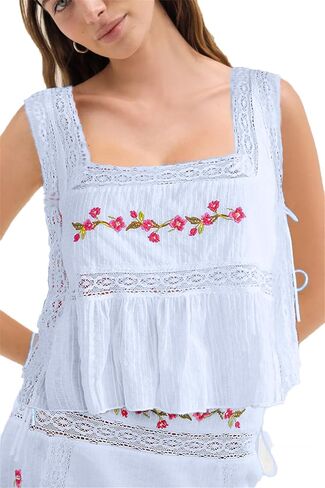 Women Lace Trim Vest Tank Top Sleeveless Button Down Cardigan Crop Tops Cute Summer Cami Shirt Y2k Going Out Tops in Kuwait