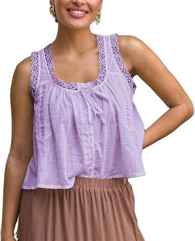 نساء الدانتيل الخزان سترة الخزان أعلى أكمام زر أسفل Cardigan المحاصيل قمم لطيفة الصيف كامي قميص y2k الخروج من قمم in Kuwait