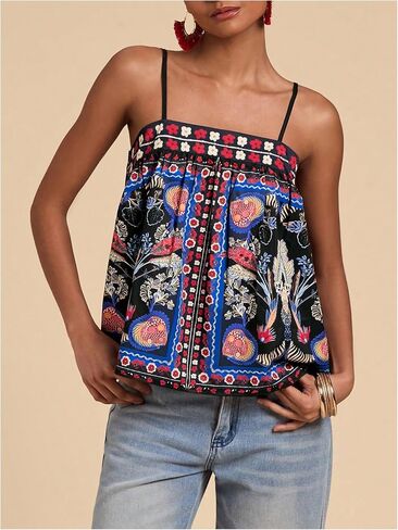 Soly Hux Women's Boho مطبوعة من سوار السباغيتي كامي توبز ملابس الشاطئ in Saudi Arabia