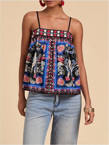 Soly Hux Women's Boho مطبوعة من سوار السباغيتي كامي توبز ملابس الشاطئ in Saudi Arabia