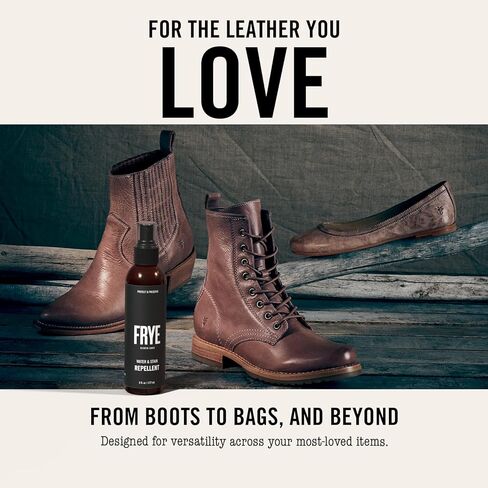 Frye Leather Water & Stain Repellent – 6oz Spray – Non-Aerosol, Made in USA – Protects Leather, Suede & Nubuck – Shields Against Water, Rain, Salt & Spills – Safe on All Colors in Saudi Arabia