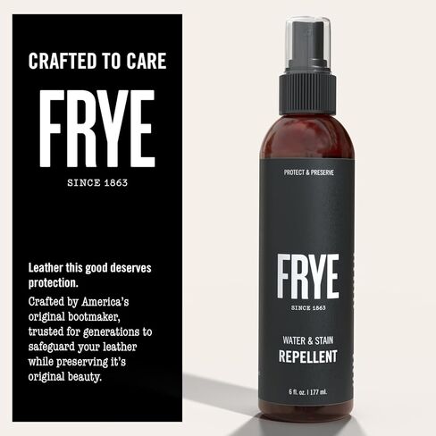 Frye Leather Water & Stain Repellent – 6oz Spray – Non-Aerosol, Made in USA – Protects Leather, Suede & Nubuck – Shields Against Water, Rain, Salt & Spills – Safe on All Colors in Saudi Arabia