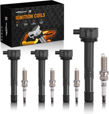 MaxPeedingRods UF712 مجموعة من 4 حزمة ملفات الإشعال ومسندات شرارة Iridium ملائمة لـ Acura ILX TLX 2015-2020 L4 2.4L ، لـ Honda Accord CR-V L4 2.4L 2013-2019 ، Coil Kit استبدال UF-712 3052A2A01 in Kuwait