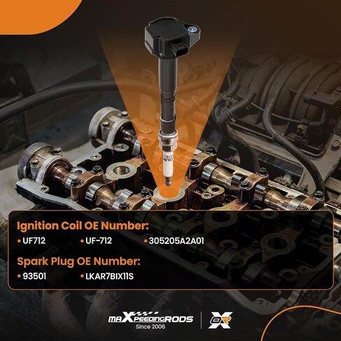 MaxPeedingRods UF712 مجموعة من 4 حزمة ملفات الإشعال ومسندات شرارة Iridium ملائمة لـ Acura ILX TLX 2015-2020 L4 2.4L ، لـ Honda Accord CR-V L4 2.4L 2013-2019 ، Coil Kit استبدال UF-712 3052A2A01 in Kuwait