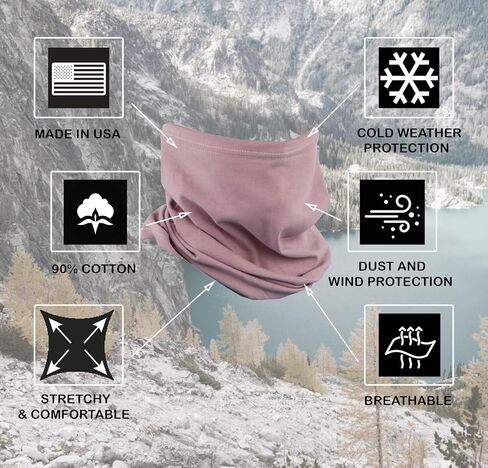 USA Made Cotton Neck Gaiter Face Mask Bandana Tube Scarf - Set of 3 in Kuwait