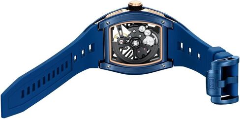 Aimes Men Watch Tonneau Hudicty Headon Watches for Men Automatic Automatic Mechanical Linding Adalogue Watches Mens فريدة من نوعها مربعة مربعة راتفية كبيرة معصم مع حزام السيليكون in Kuwait